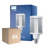 Opakowanie 6x Philips TrueForce LED E27 HPL Przezroczysty 42W 6000lm 360D - 840 Zimna Biel | Zamienne 125W